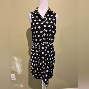 MICHAEL Michael‎ Kors Black and White Sleeveless Shirt Dress